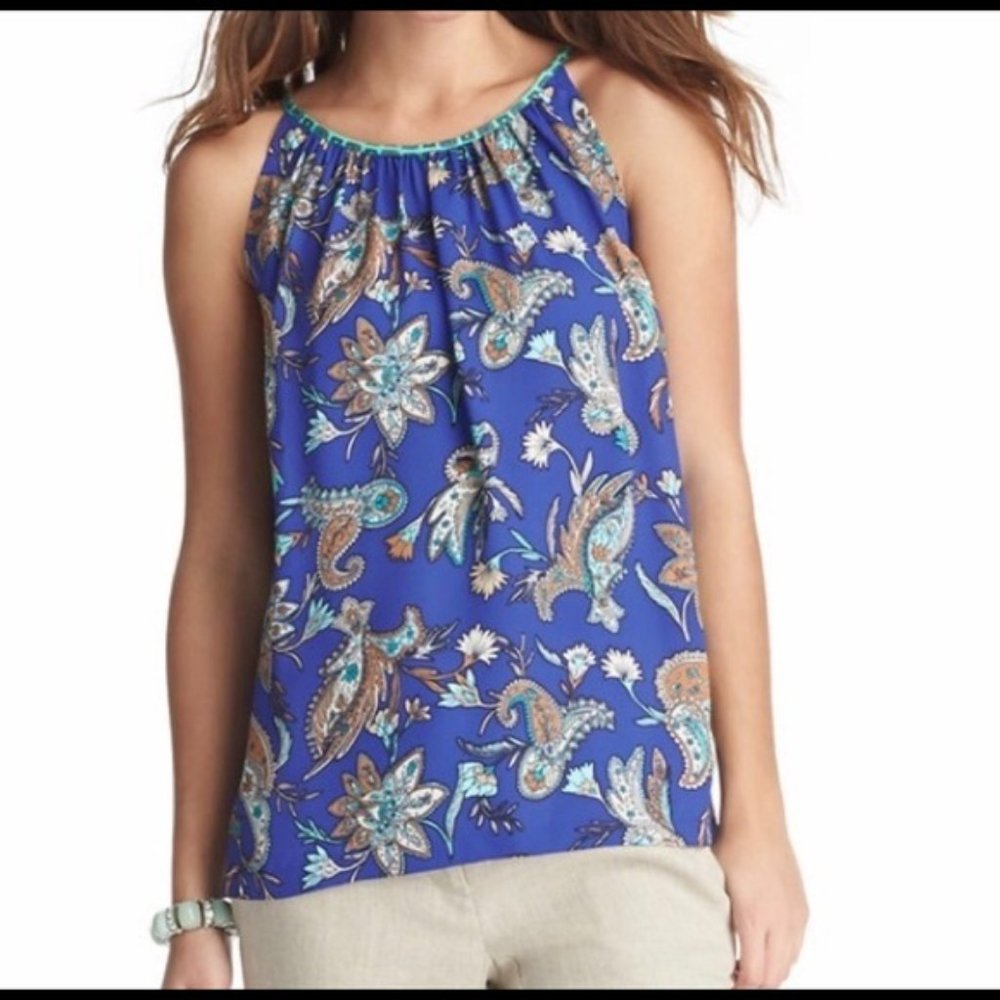 Loft cami, Blue/teal/brown, Size Medium Petite